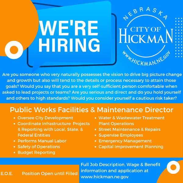 City of Hickman Employment Opportunity